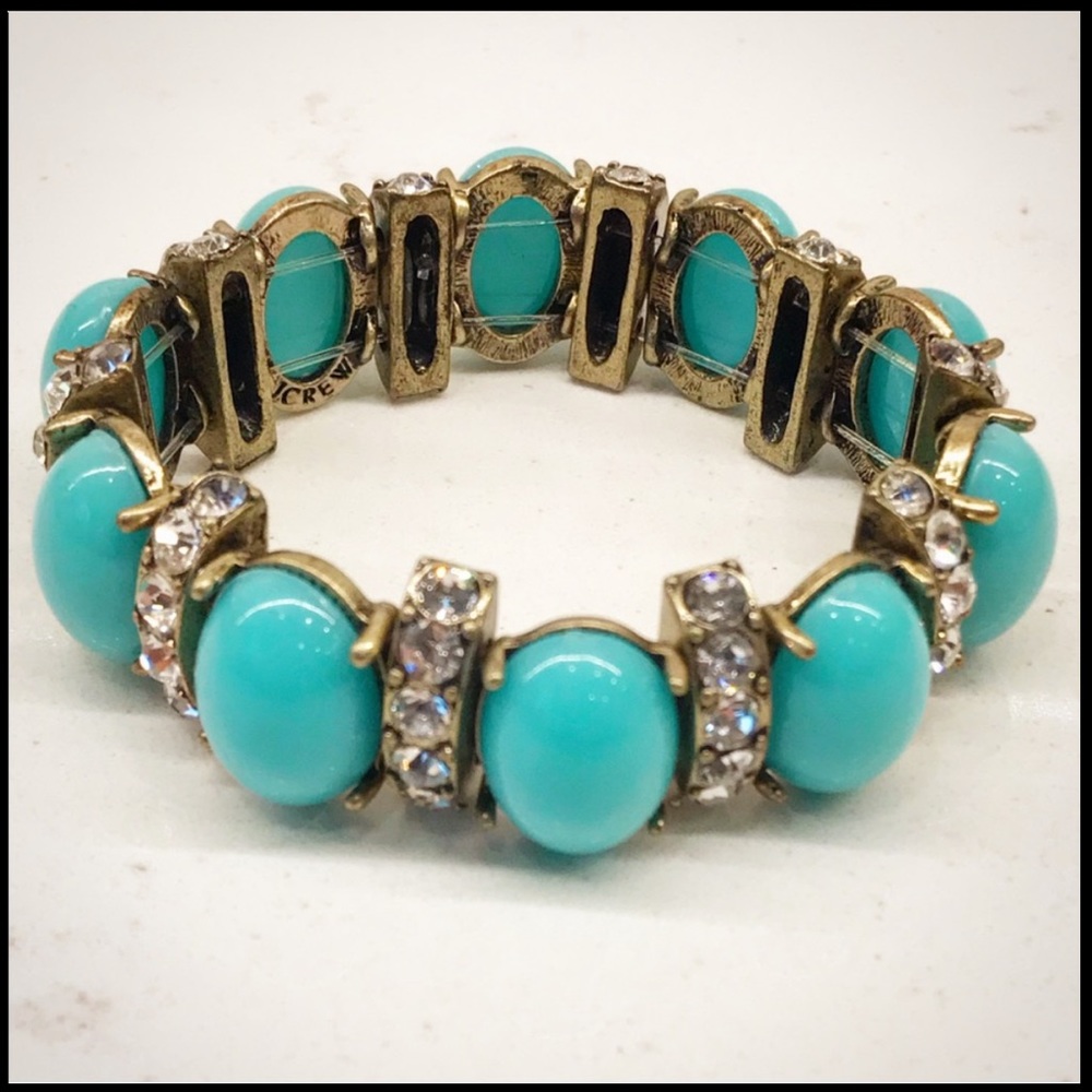 J. Crew Turquoise Crystal Stretch Bracelet - Picture 3 of 7
